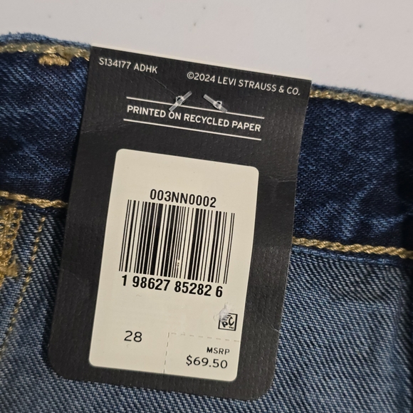 Levi's High Rise Denim Circle Skirt Women 28 Dark Wash Yoke Western NWT - Picture 9 of 9